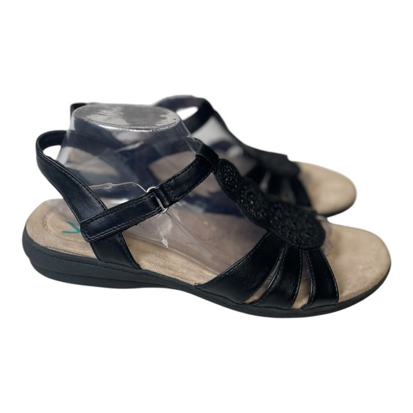 Yuu Women’s Josephine Black Medallion Comfort Sandals - Picture 1 of 10